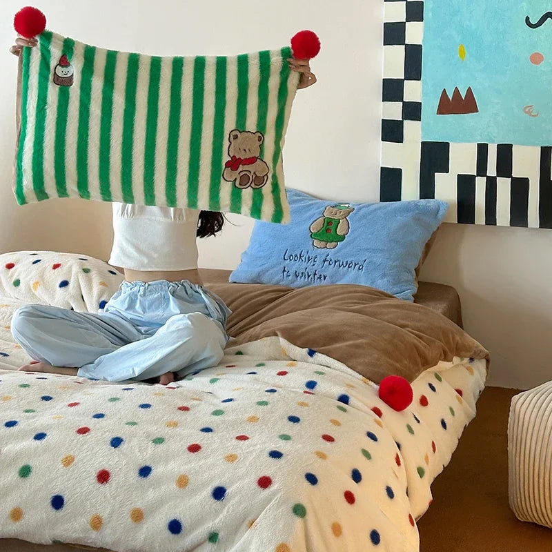 Afralia™ Luxe Embroidered Velvet Duvet Set for Cozy Winter Bedding