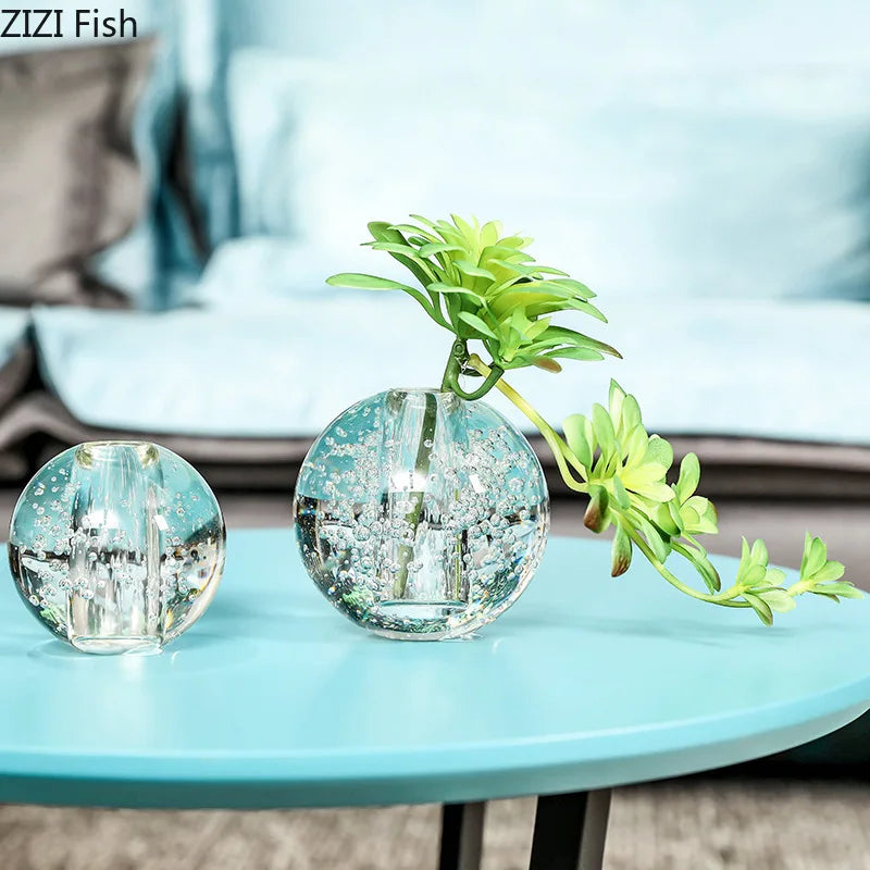 Afralia™ Clear Glass Vase Flower Pot for Desk Decoration and Floral Arrangements