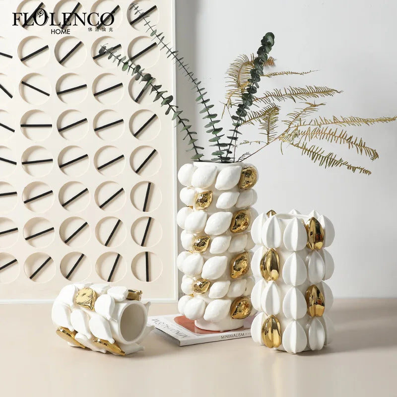 Afralia™ Ceramic Vase: Lemon/carambola Design for Aesthetic Room Decor & Floral Arrangement