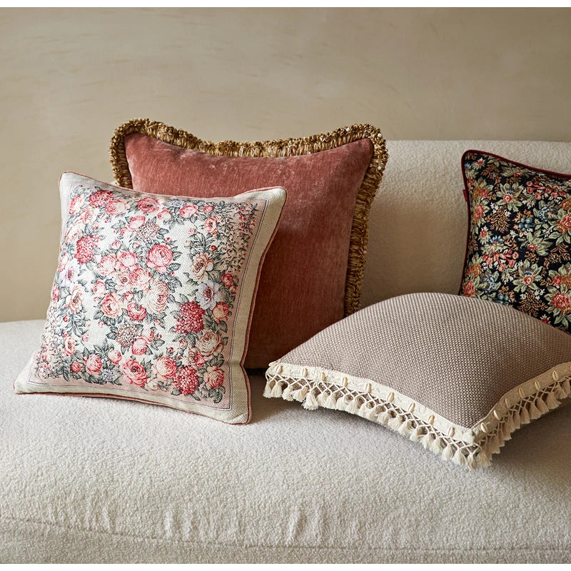 Afralia™ Spring Flowers Decorative Pillow Covers | Farmhouse Style Square Cushion Case