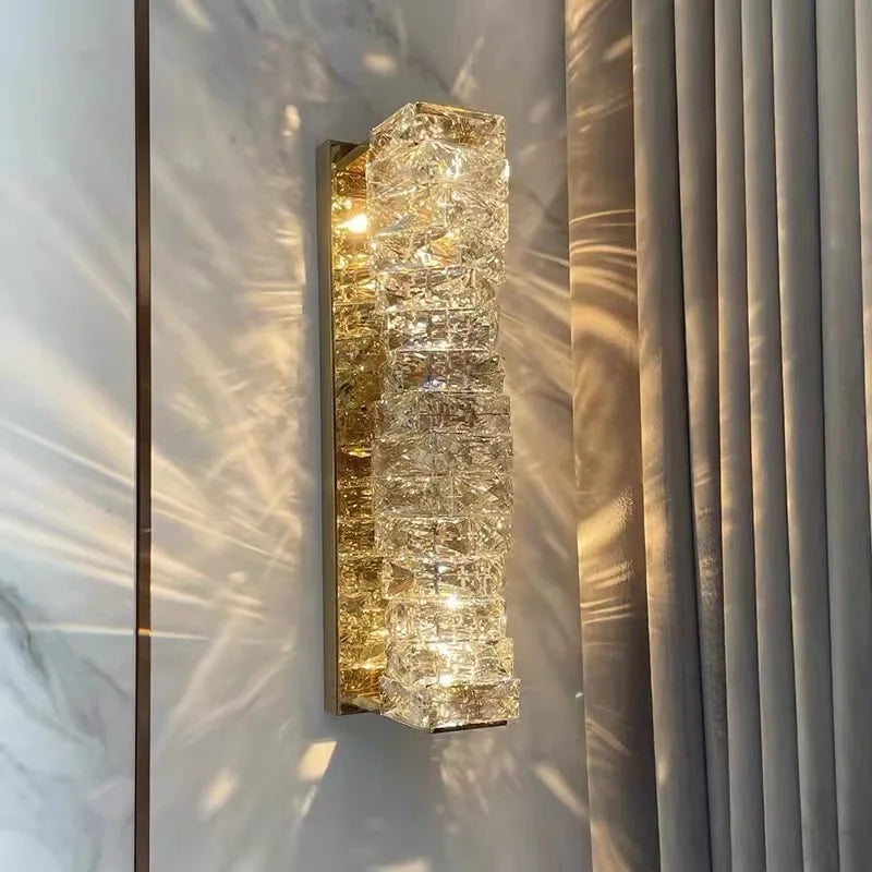 Afralia™ Crystal Wall Sconce: Elegant Bedroom & Living Room LED Wall Lamp