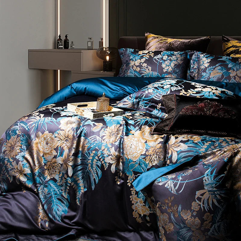 Afralia™ 1500TC Jacquard Egyptian Cotton Bedding Set for Queen King Linens