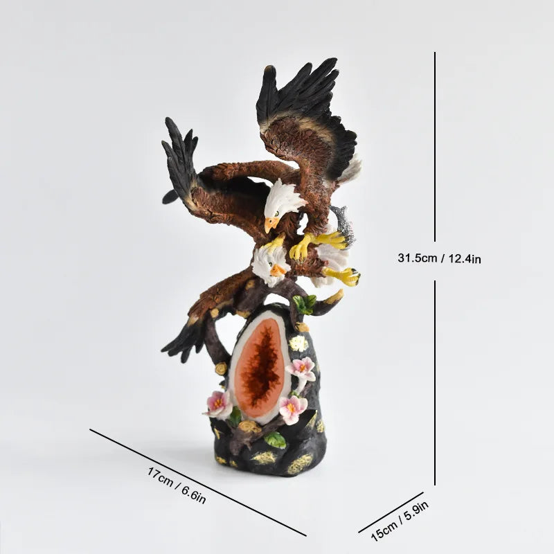 Afralia™ Resin Bald Eagle Sculpture - Simulated Bird Home Decor Figurine