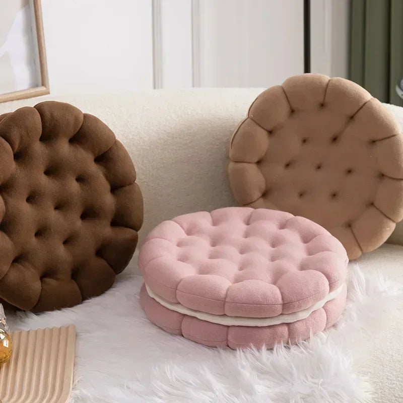 Afralia™ Plush Biscuit Sofa Cushion for Living Room & Bedroom Decor