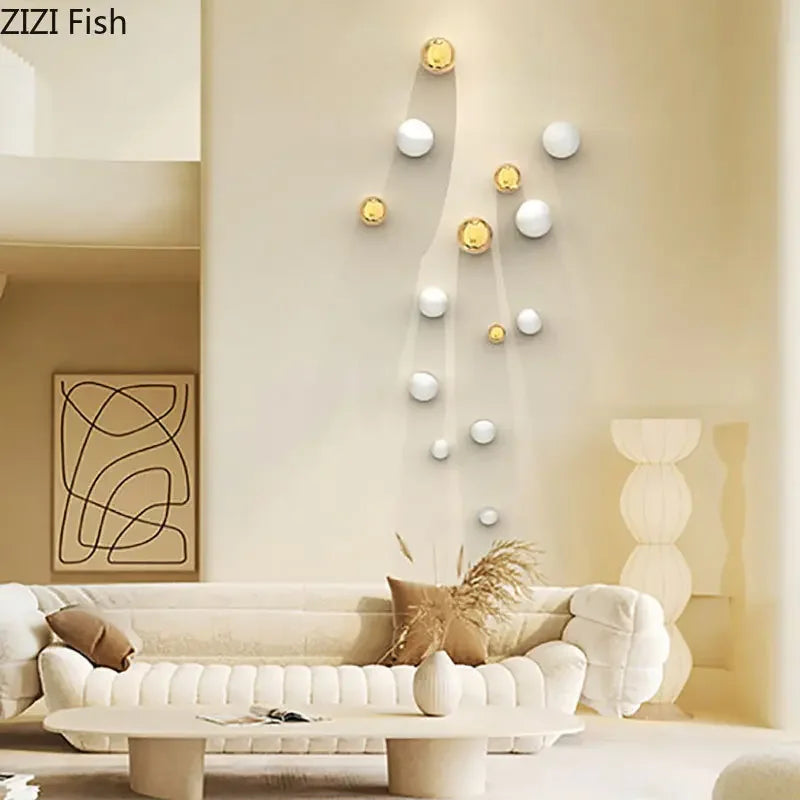 Afralia™ Metal Ball Wall Ornaments Decor for Living Room Aesthetics
