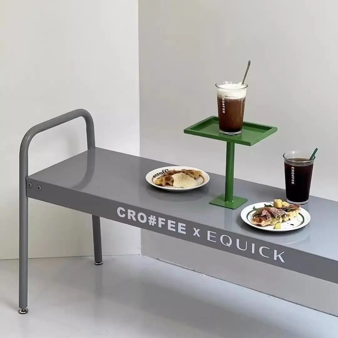Afralia™ Outdoor Bench Gym Park Lounge Chair Milk Tea Coffee Shop