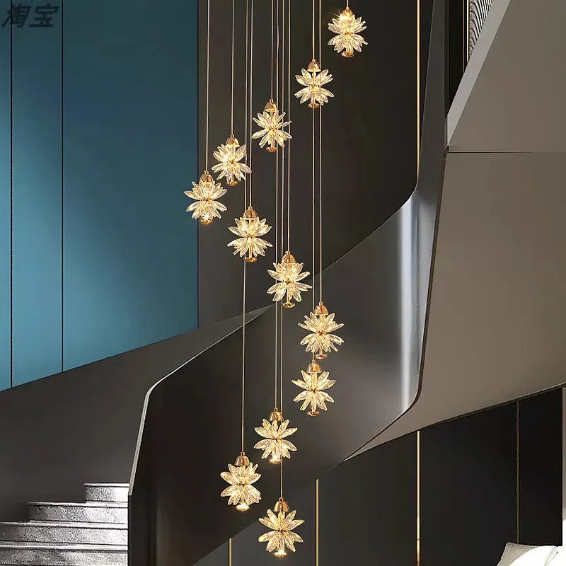 Nordic Home Stair Chandelier by Afralia™ - Living Room Dining Room Pendant Ceiling Light