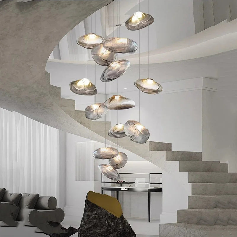 Afralia™ Nordic Stair Chandelier Ceiling Light for Living Room Bedroom Dining Room