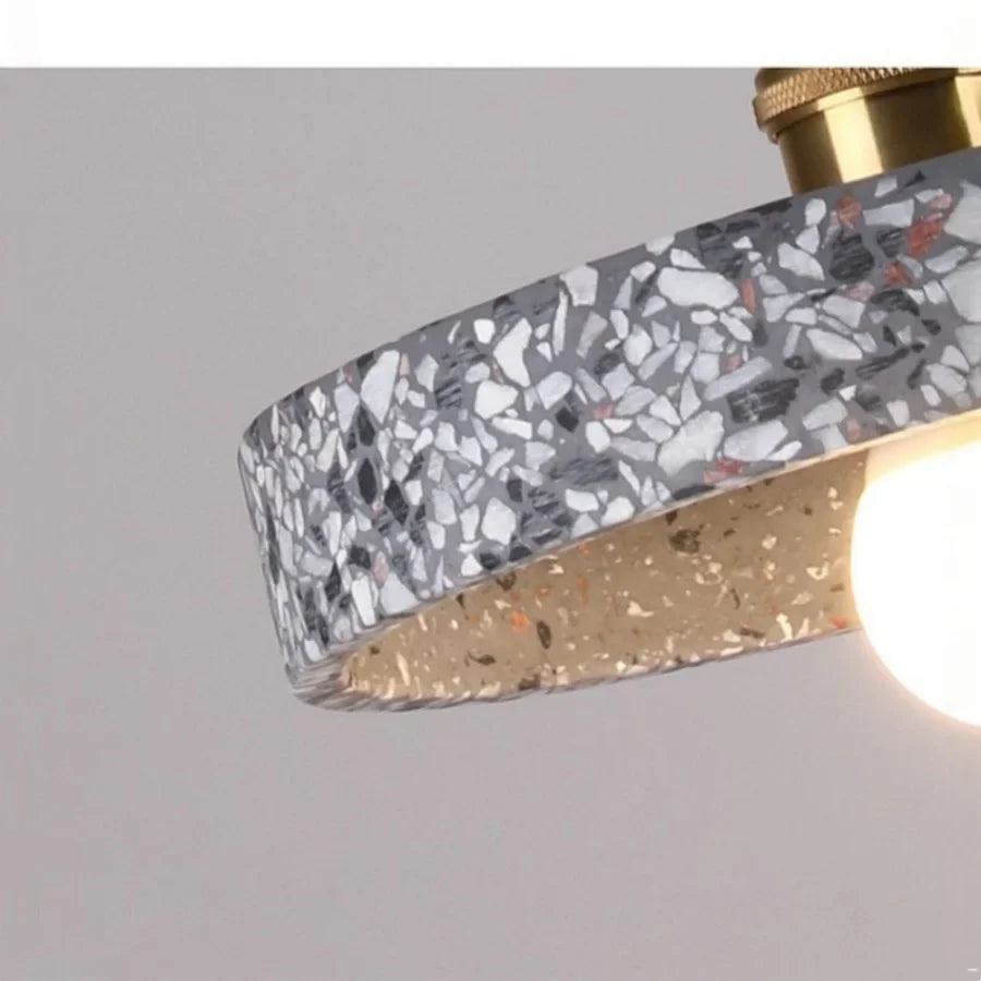 Afralia™ Terrazzo Stone LED Pendant Lamp: Modern Nordic Decor for Home, Restaurant, Bedroom