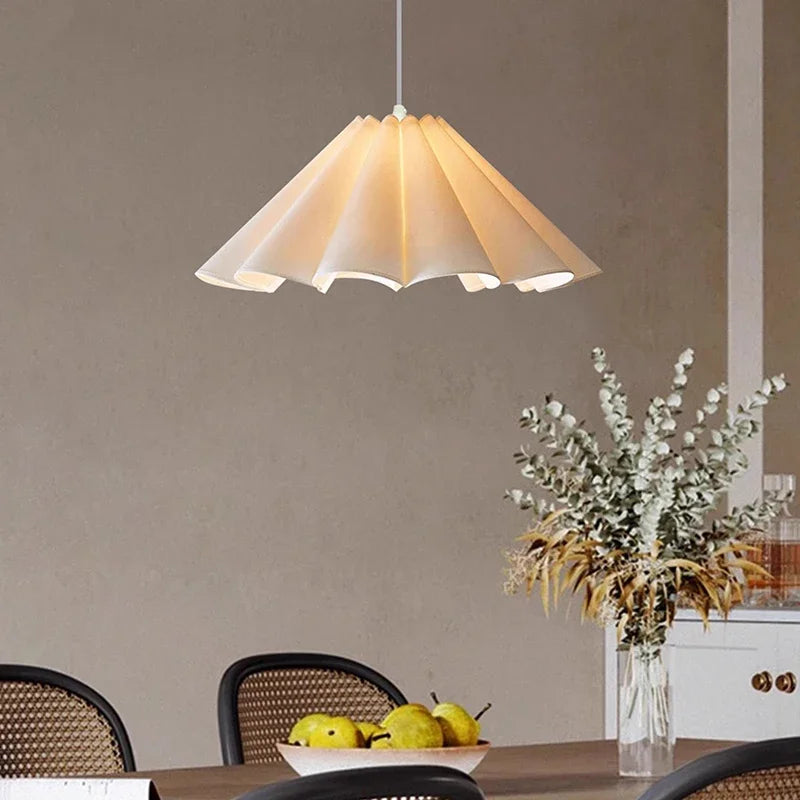 Afralia™ Wabi-Sabi Fabric Chandelier: Retro French Style Pendant Lamp for Dining Room