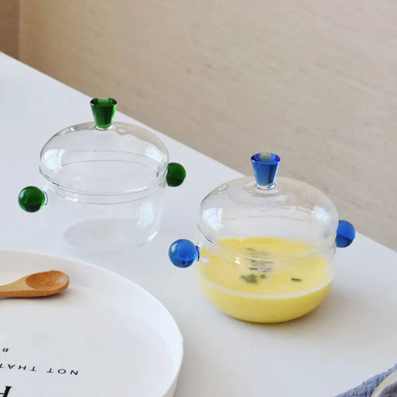 Afralia™ Glass Bowl Set: Multifunctional Food Storage, Salad, Dessert Bowl, Simmer Pot, Stew Bowls