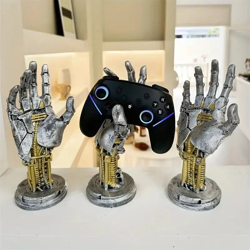 Afralia™ Cyberpunk Mechanical Arm Desktop Stand - Simulated Robot Hand Sculpture