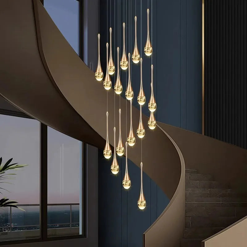Nordic Home Decor Stair Chandelier Living Dining Pendant Ceiling Light by Afralia™