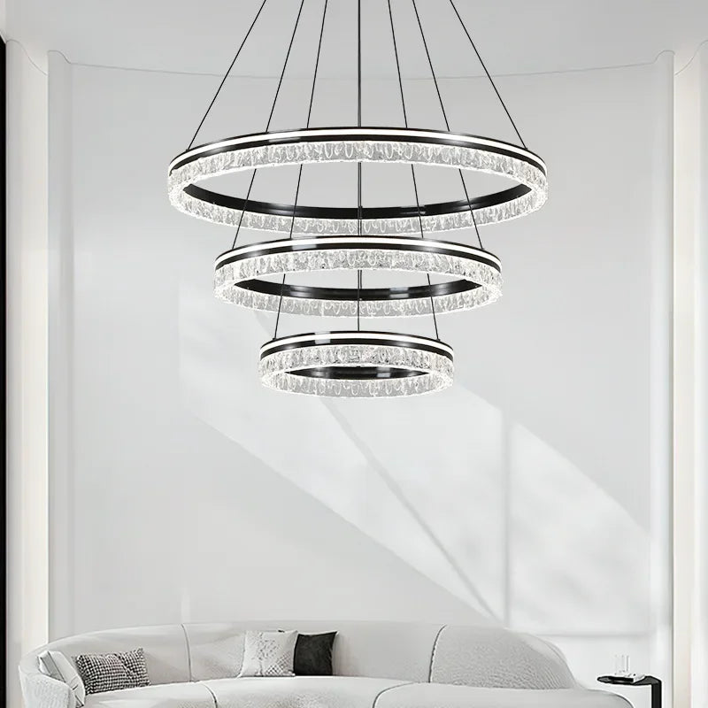 Afralia™ Nordic Ring LED Chandelier: Dimmable Luxury Lighting Fixture for Living Room, Kitchen, Bedroom