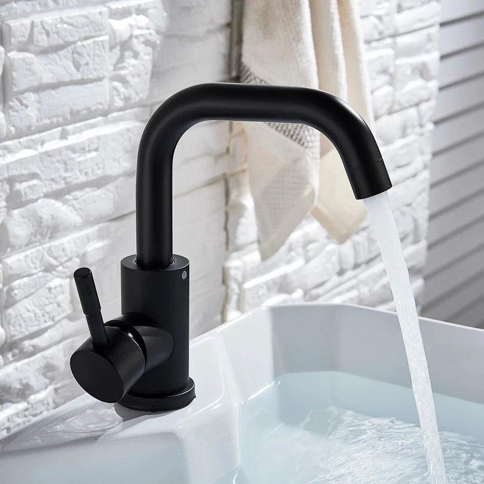 Afralia™ Rotatable Spout Basin Faucet for Hot/Cold Water Mixer, Deck Mounted Bathroom Taps