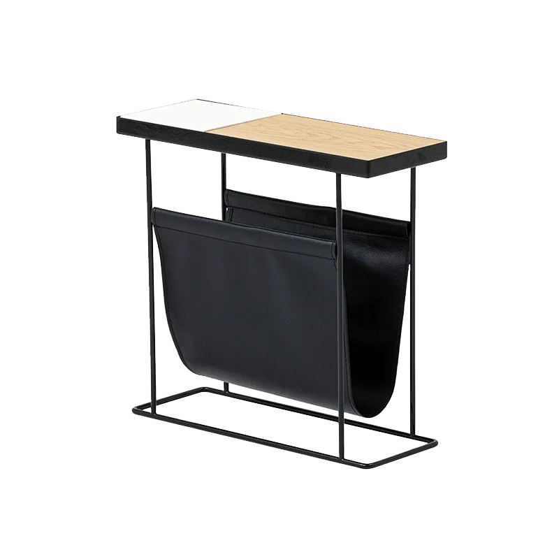 Afralia™ Minimalist Nordic Side Table with Magazine Storage Shelf