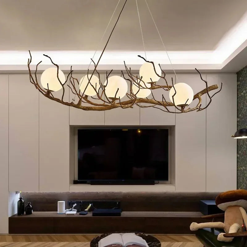 Afralia™ Retro Branch Ceiling Chandelier LED Hanging Light for Home Décor