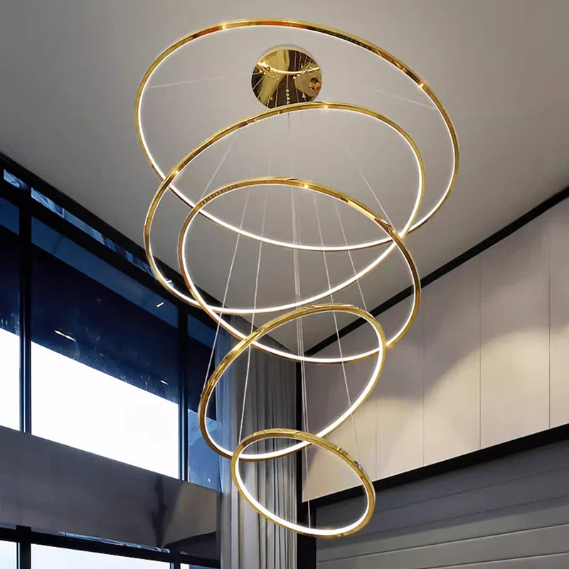 Afralia™ Modern LED Pendant Light Chandeliers for Living Room Staircase Lighting