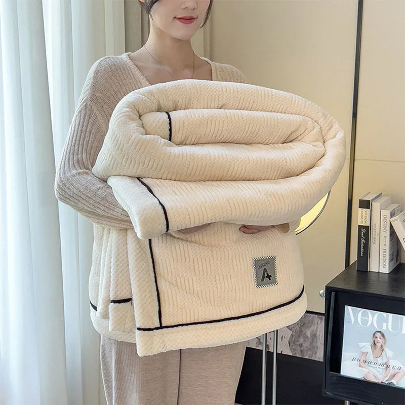 Afralia™ Cozy Striped Knitted Velvet Blanket