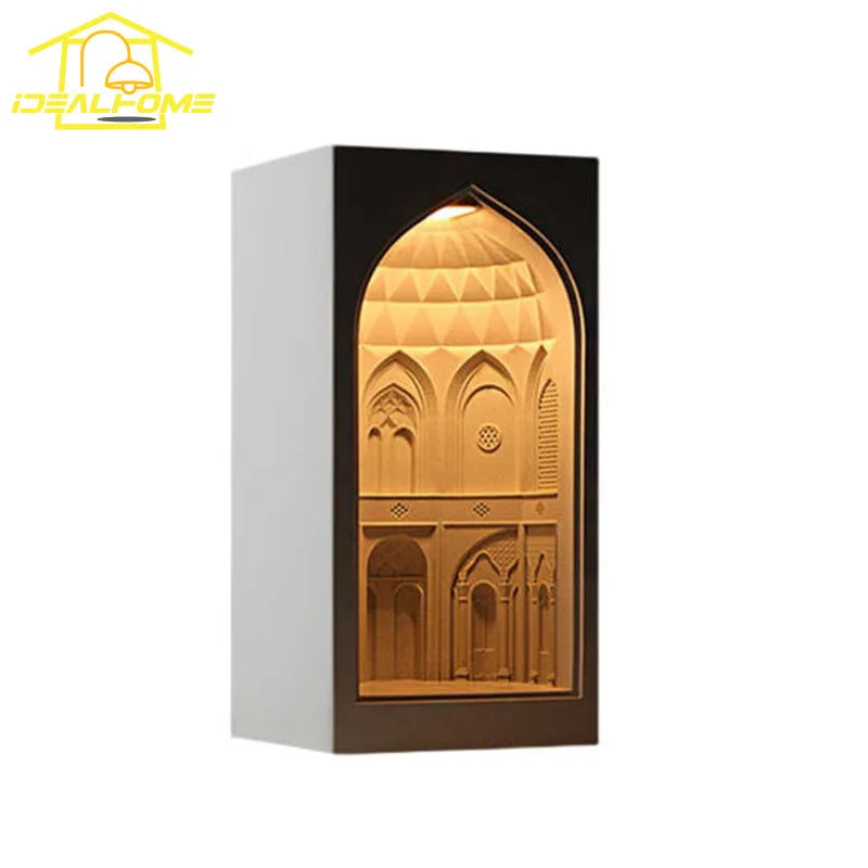 Afralia™ Persian Garden Concrete Table Lamp with Touch Dimming, Bedroom Desk Light