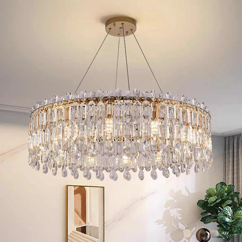 Afralia™ Crystal Chandelier: Luxury Living Room & Bedroom Pendant Light | Elegant Ceiling Lamp