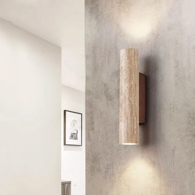 Afralia™ Stone Up Down Wall Lamp for Bedroom Living Room TV Background