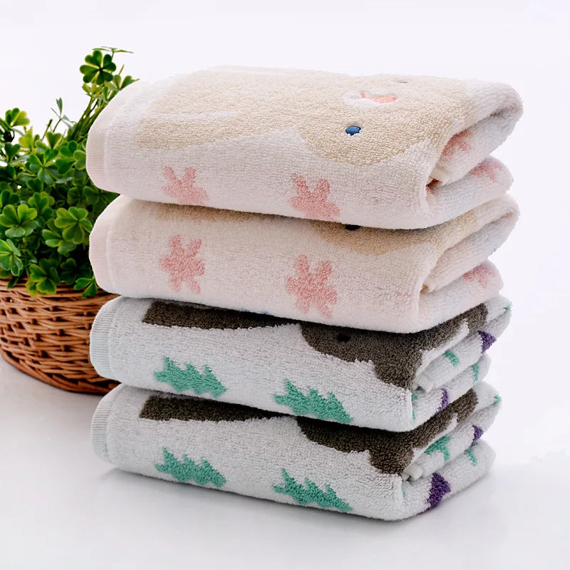 Afralia™ Kids Cartoon Face Terry Towel - 100% Organic Cotton - High Quality