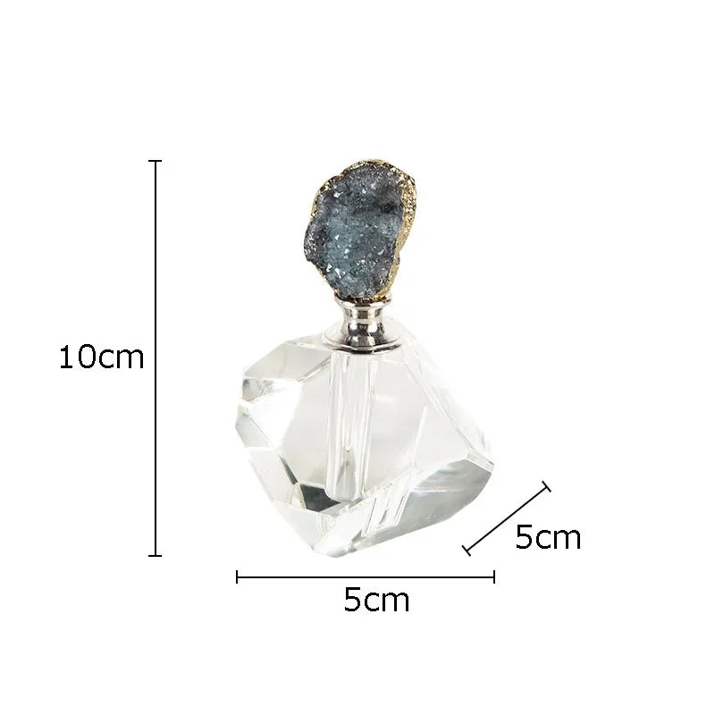 Afralia™ Gold-plated Agate Stone Perfume Bottle for Aromatherapy Essential Oils