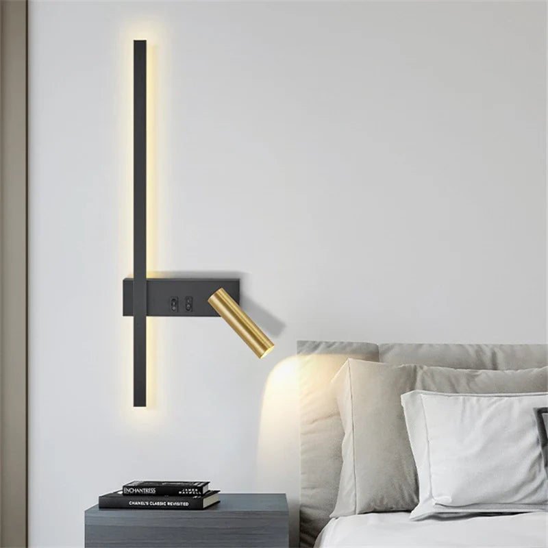 Afralia™ Nordic LED Wall Lamp for Living Room Bedroom Bedside Reading