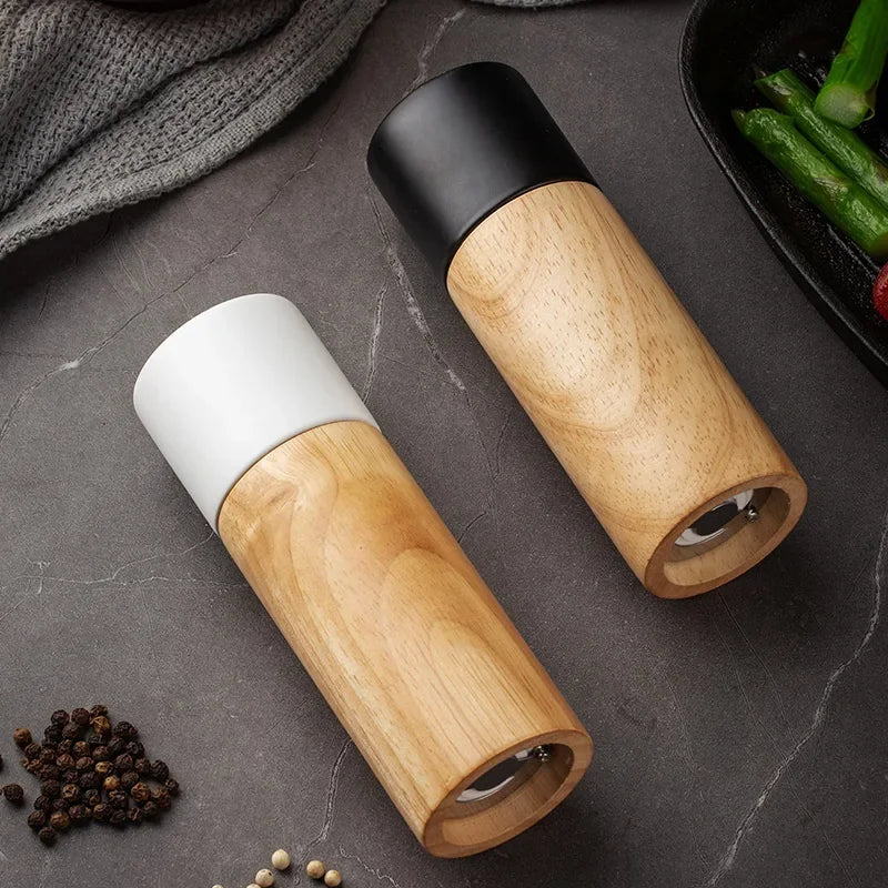 Afralia™ 6-Inch Manual Wooden Salt Pepper Grinder, Multi-Purpose Ceramic Kitchen Tool