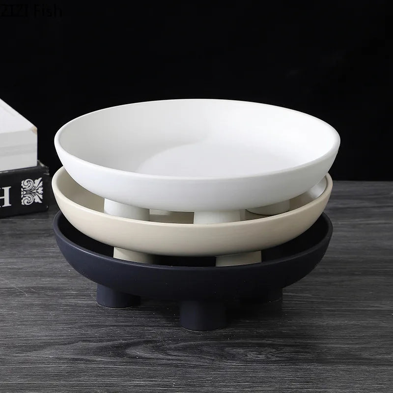 Afralia™ Ceramic Fruit Tray for Coffee Table, Living Room, Snacks, Desserts, Storage.