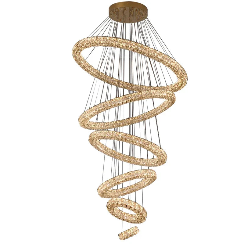 Afralia™ Crystal Ring Chandelier - Color Changing LED Modern Luxury Hanging Lamp