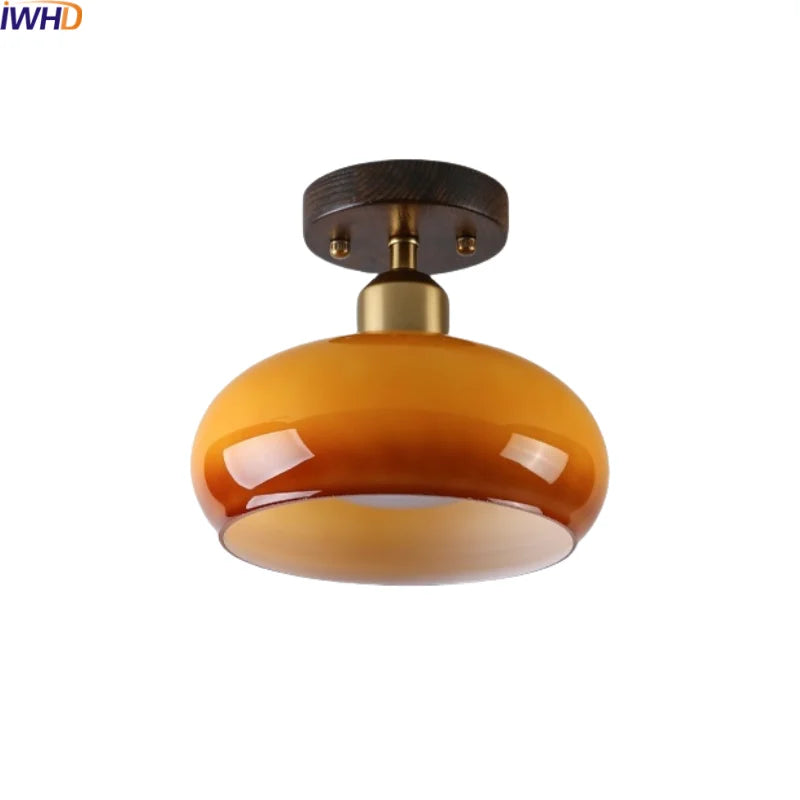 Afralia™ LED Ceiling Lamp Japanese Style Glass Modern Living Room Lighting