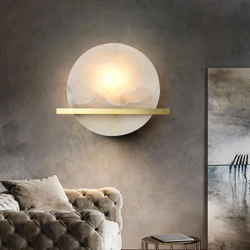 Afralia™ Luxury Marble Wall Lamp for Bedroom and Living Room Lighting
