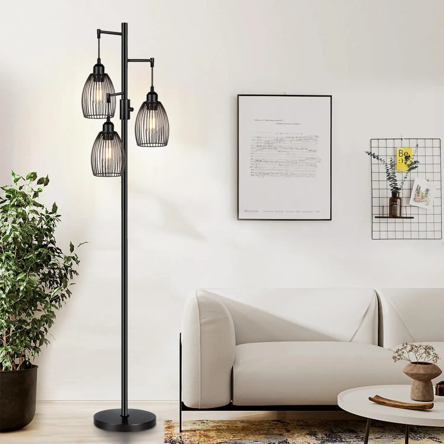 Afralia™ LED Birdcage Floor Lamp for Home Décor and Reading in Bedroom, Study, Living Room.