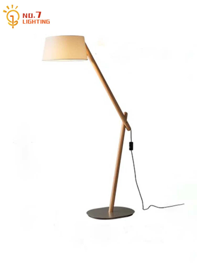 Afralia™ Solid Wood Floor Lamp LED E27 for Living Room Sofas Bedroom Study Area