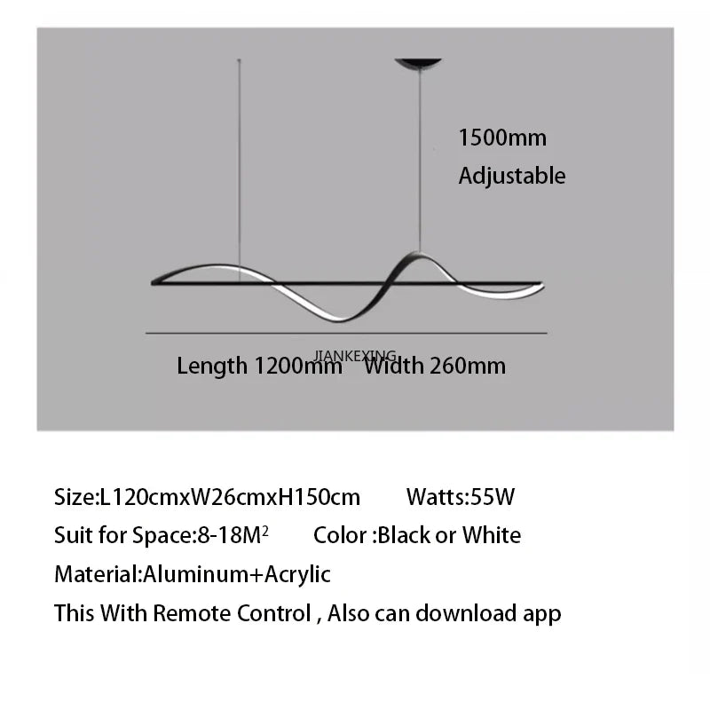 Afralia™ Minimalist Strip LED Pendant Lights for Living Room Dining Room Kitchen Decor