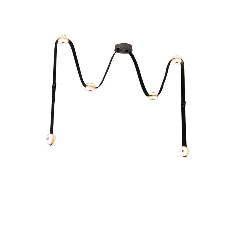 Afralia™ Black Leather Marble Chandeliers | Adjustable Dining Room Lamps | Easy Installation Home Decor