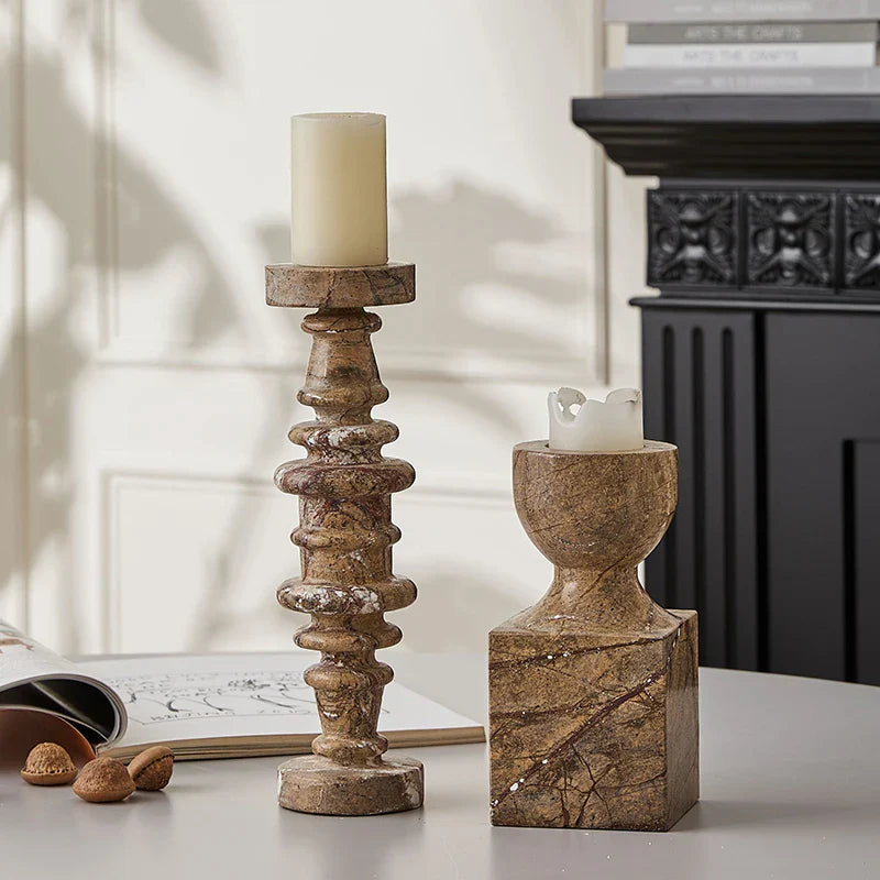 Afralia™ Marble Candle Holder: Elegant Vintage Candlesticks for Wedding & Christmas Decor