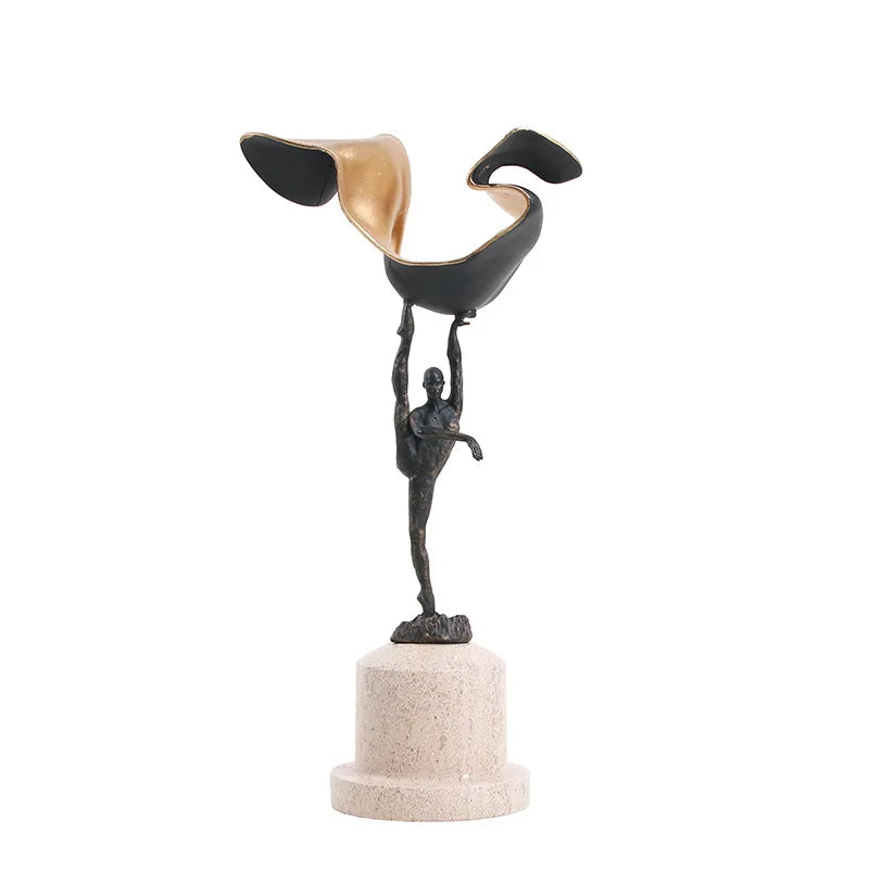 Afralia™ Gymnast Metal Handicraft Figure Home Decor Figurine Table Sculpture Accessory