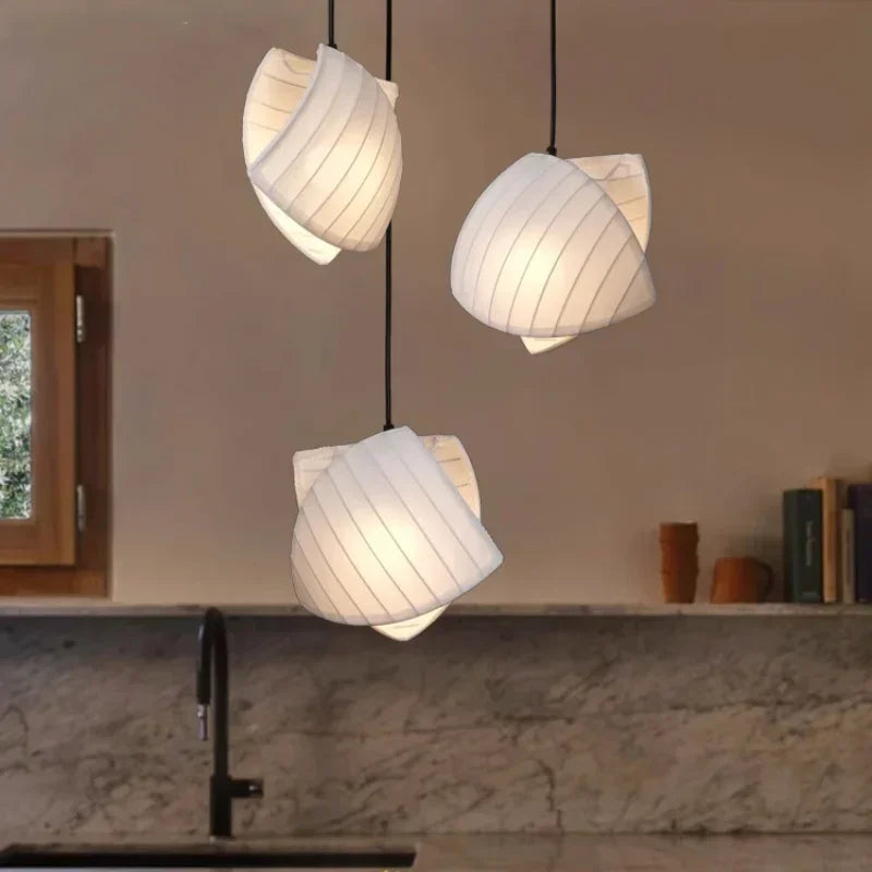 Afralia™ Nordic Linen E27 Led Pendant Chandelier for Dining Room and Minimalist Decor