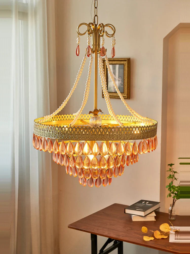 Afralia™ Crystal Water Drop Chandelier for Kitchen Dining Room