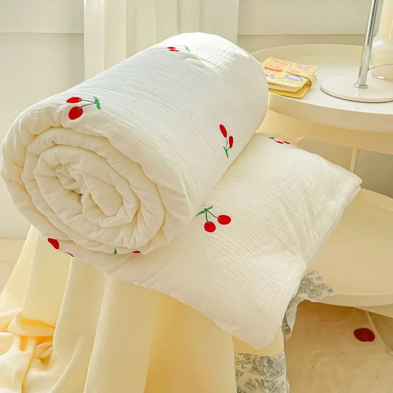 Afralia™ Double Layer Yarn Summer Quilt: Super Soft Skin-friendly Comforter Blanket