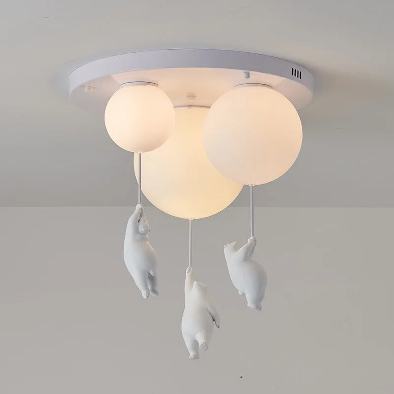 Afralia™ Bear Resin Pendant Light for Children's Room & Kindergarten