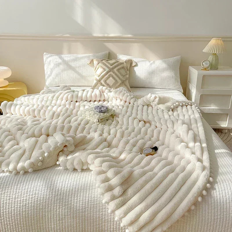 Afralia™ Luxe Faux Rabbit & Lamb's Wool Weighted Blanket for Cozy Autumn Winter Warmth