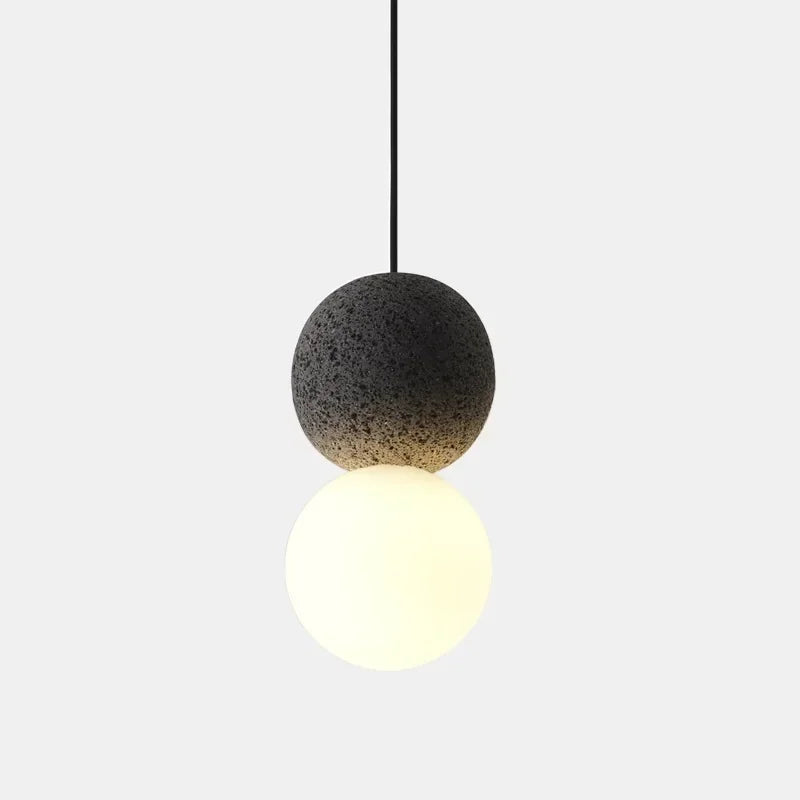 Afralia™ Terrazzo Cement Ball Pendant Light Chandelier