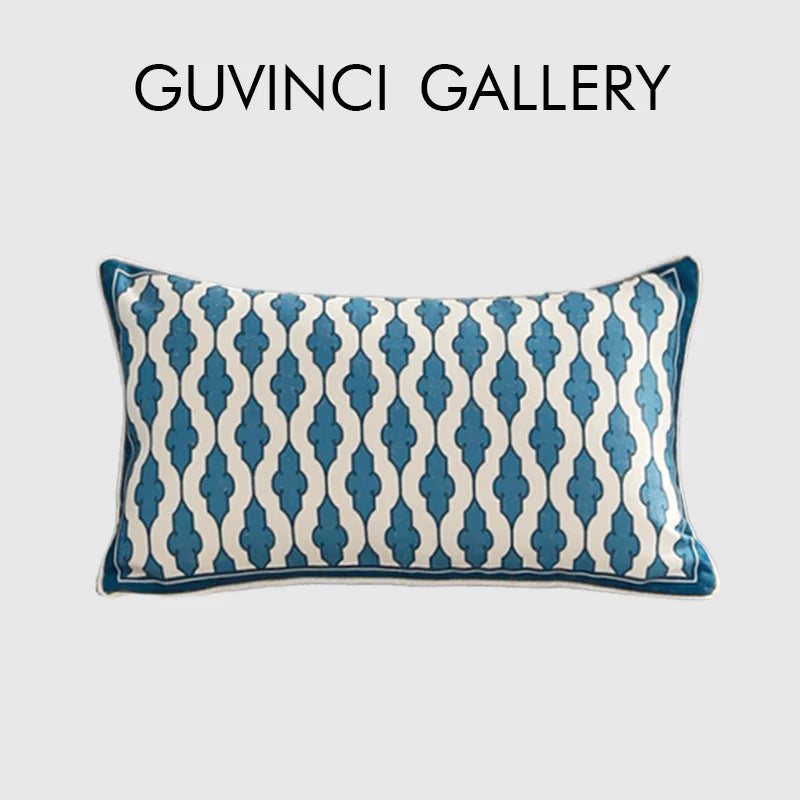 Afralia™ Retro Twist Braids Geometry Print Lumbar Pillow Covers, Luxury Cotton Linen, 30x50cm