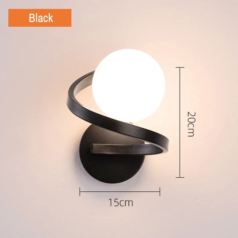 Afralia™ Modern Glass Wall Lamp | Sleek Black and Gold Sconce Fixture