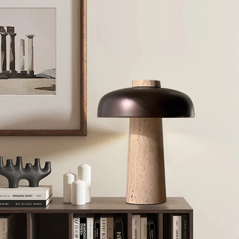 Vintage Yellow Stone Table Lamp for Home Office Décor - Afralia™
