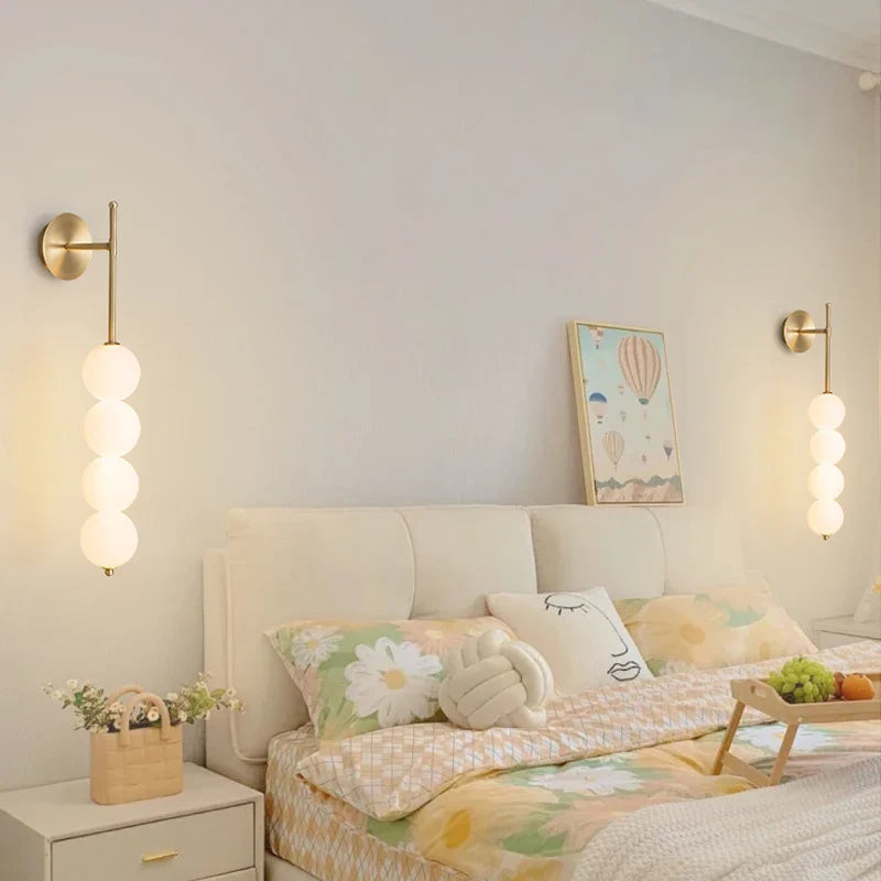 Nordic Pearl Glass Ball Wall Sconce for Luxe Living Room Decor by Afralia™